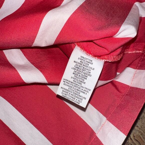 Trina Turk 'Bees Knees' Striped Tie Sleeve Top Pepper White Size L $228 - Picture 12 of 12